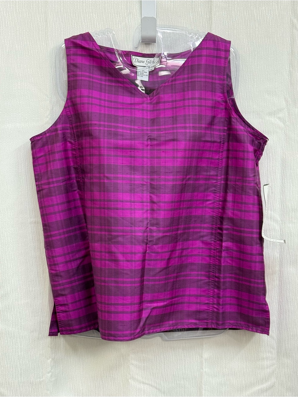 Vintage Diane Gilman Purple Plaid Tank Top